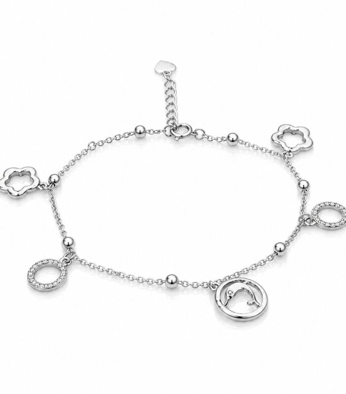 Dolphin CZ Charm Bracelet