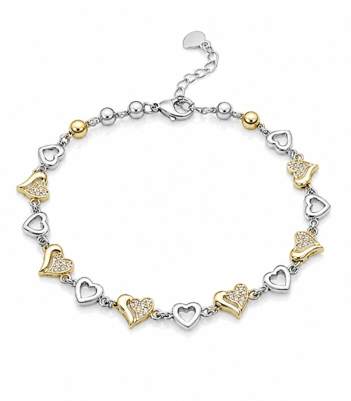 Two-Toned Heart Bracelet