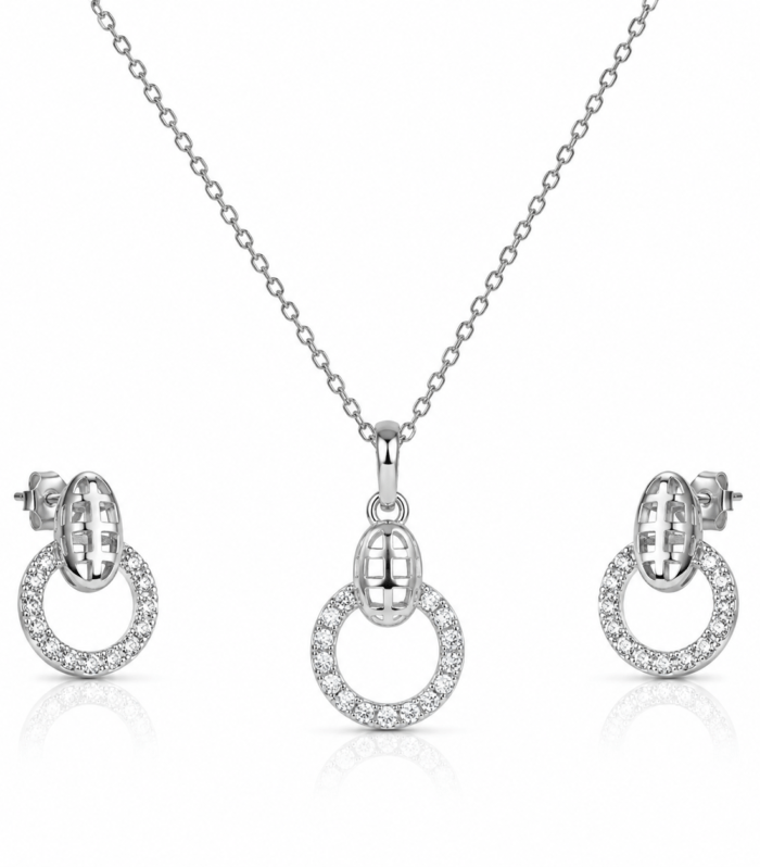 Aura Circle Drop Pendant Set for Women