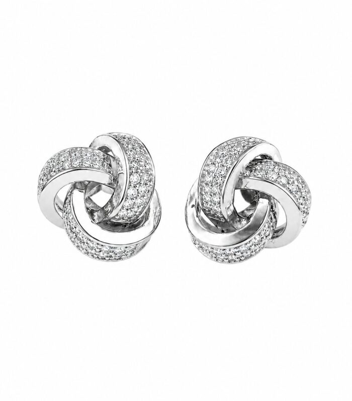 Infinity Knot Sparkle Stud Earrings for Women