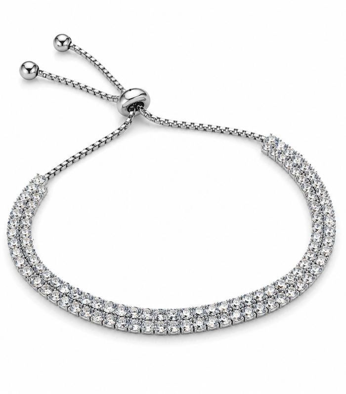 Double Layer Tennis Pull Chain Bracelet for Women