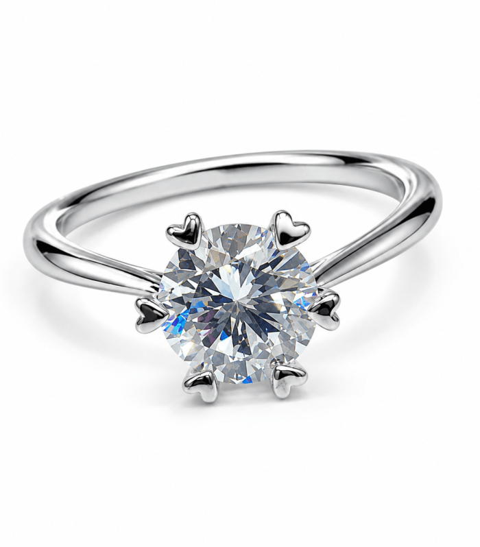Heart Solitaire Adjustable Ring