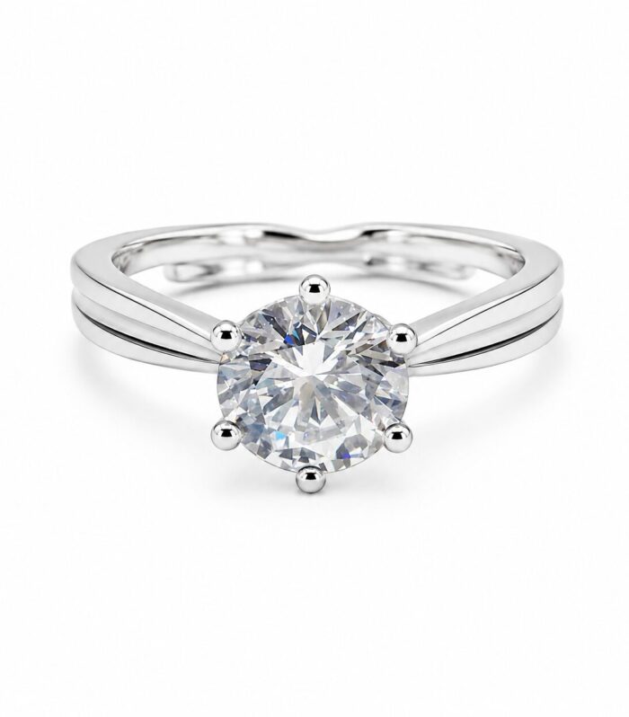 Heart Solitaire Adjustable Ring
