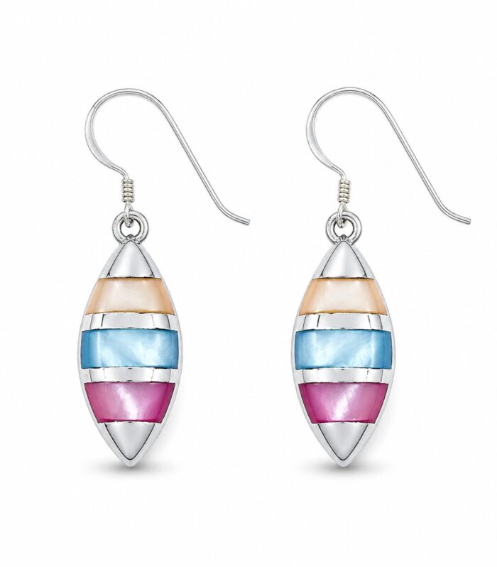 Stripe Leaf Drop Earrings