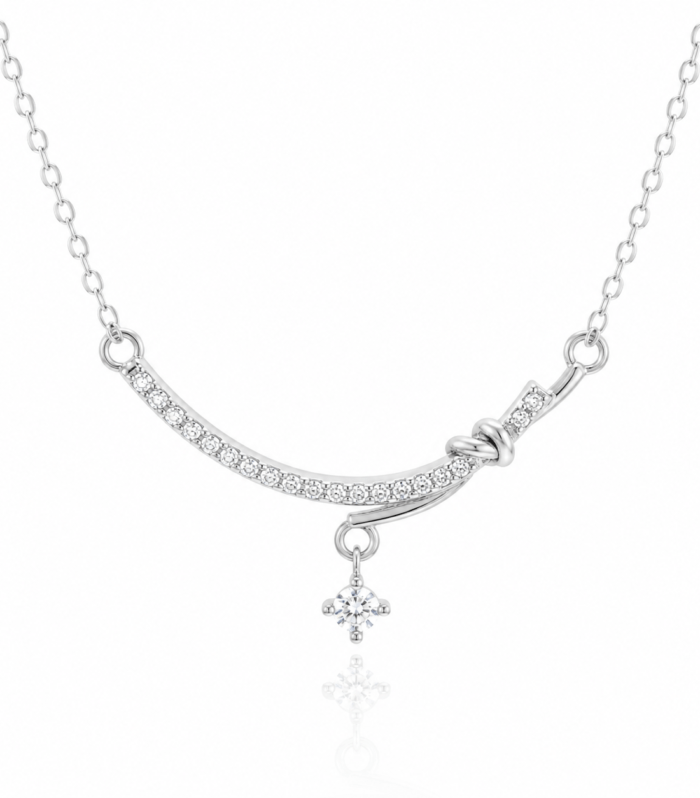 Twinkle Curve Pendant with Link Chain for Women