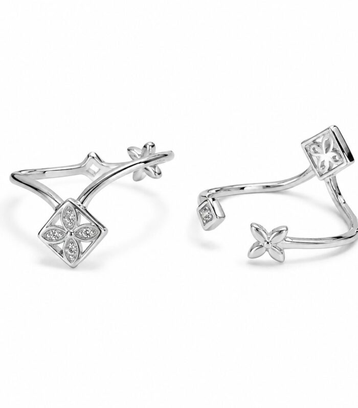 Dual Bloom Two-Way Ring for Women