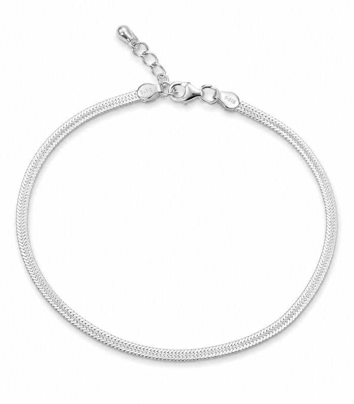 Luna Flat Snake Chain Single Anklet