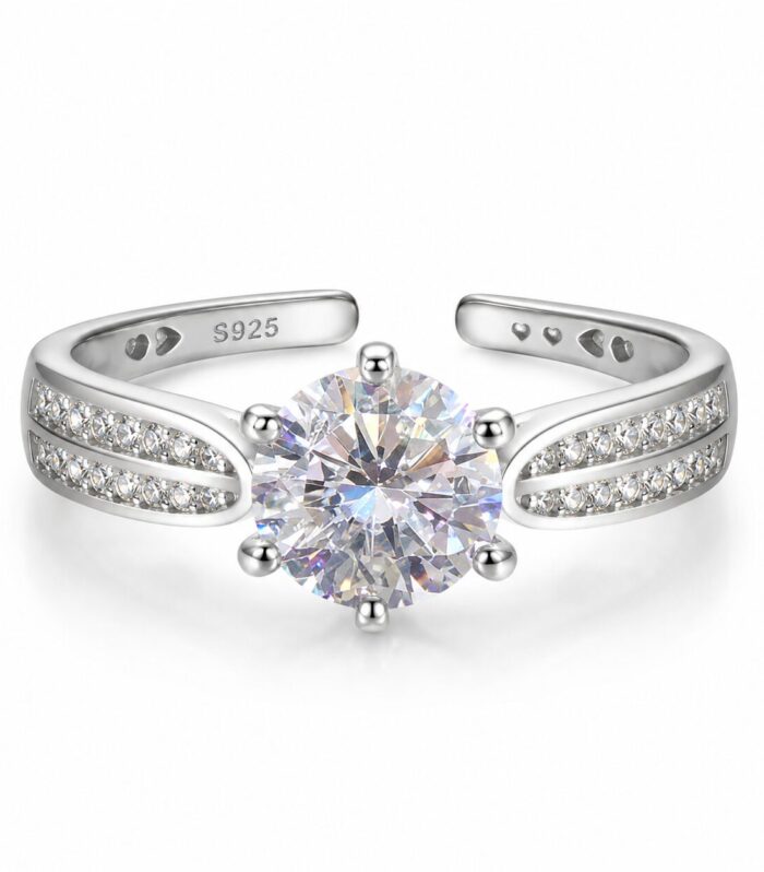 Radiant Solitaire Adjustable Ring
