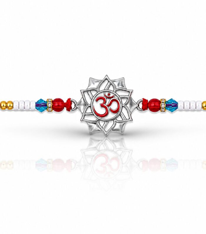 Om Lotus 925 Sterling Silver Rakhi