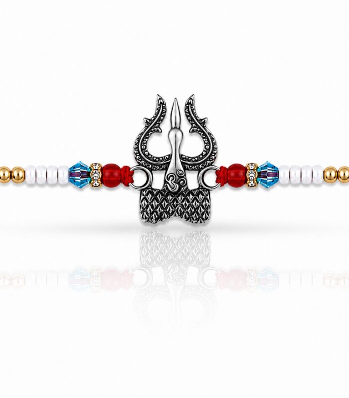Trishul Damru 925 Sterling Silver Rakhi