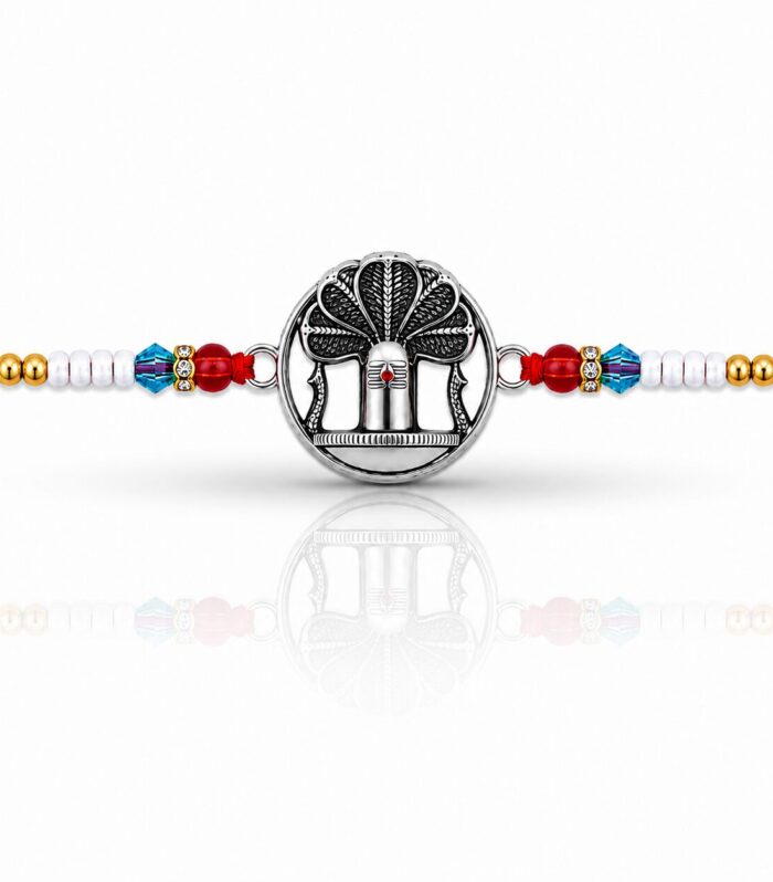 Shiv Linga with Sheshnag 925 Silver Rakhi
