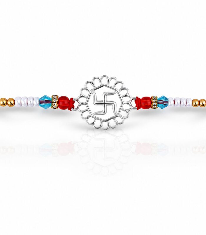 Divine Swastik 925 Silver Rakhi