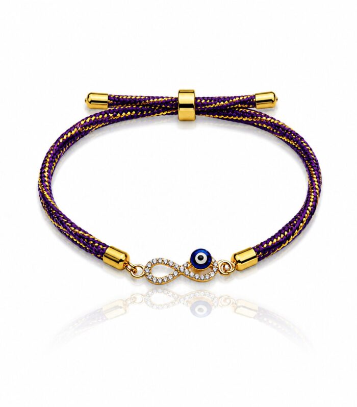 Infinity Evil Eye Gold Plated Adjustable Bracelet Rakhi