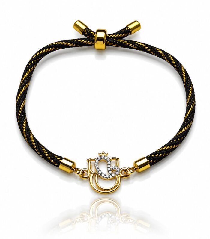 Shubh Ganesh Ji Gold Plated Adjustable Bracelet Rakhi
