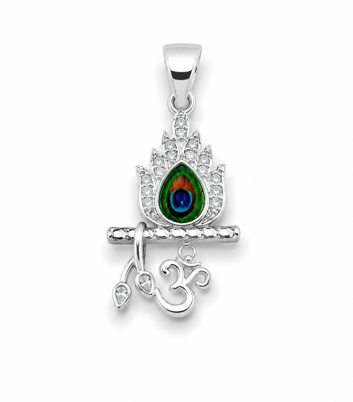 Sacred Om Feather Pendant