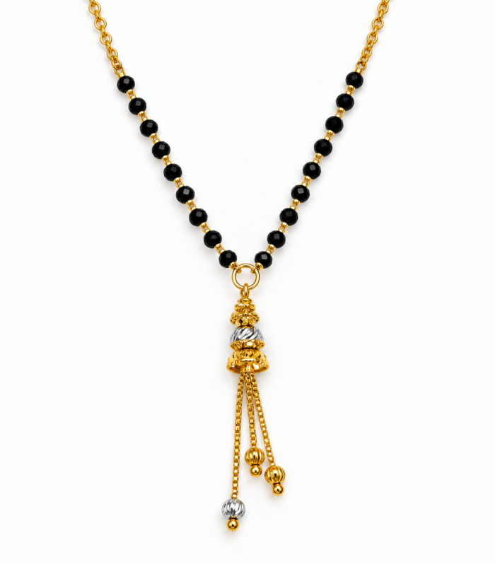 925 Silver Gold Plated Bell Charm Mangalsutra