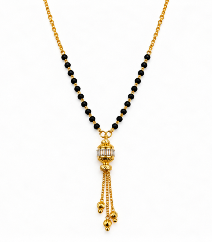 925 Silver Gold Plated Lantern Drop Mangalsutra