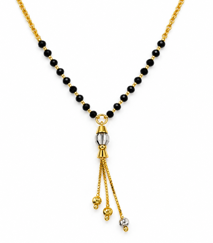 925 Silver Gold Plated Sparkle Drop Mangalsutra