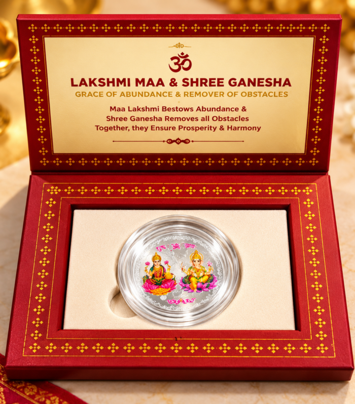 Maa Lakshmi & Shree Ganesha 999 One Gram Coin Set