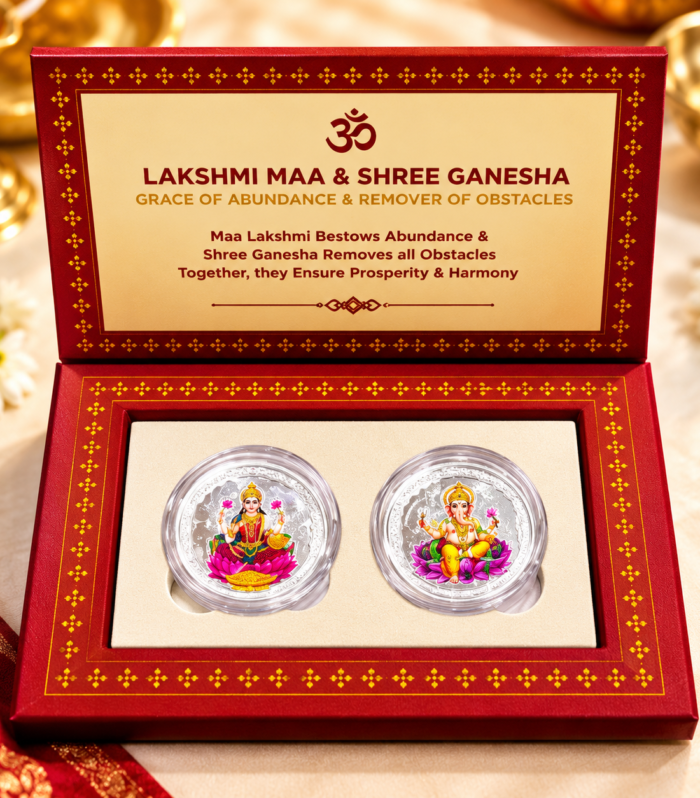 Maa Lakshmi & Shree Ganesha 999 Two Grams Coin Set